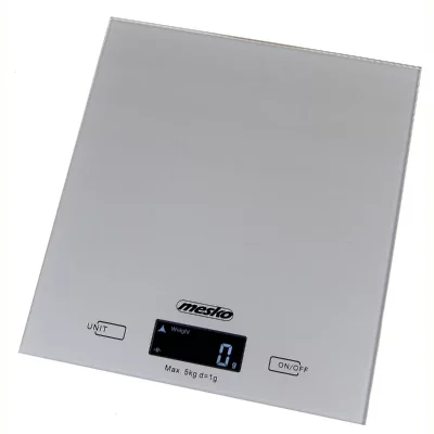 MESKO Balance de Cuisine Num&eacute;rique Haute Pr&eacute;cision 1g, Jusqu'&agrave; 5Kg Affichage LCD Gris  MS3145