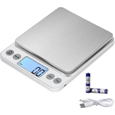 VENDOS85 Balance de Cuisine Rechargeable par USB 5kg/0.1g gris AQ0309