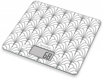 TERRAILLON Balance de cuisine  T1040 Arts Deco Blanc et Argent