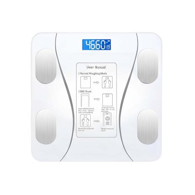 AVIZAR Balance &Eacute;lectronique Avec &Eacute;cran Lcd Capteur Temp&eacute;rature Et Calories Blanc