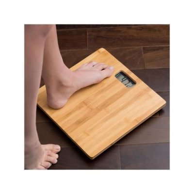 MIJOMA Balance p&egrave;se-personne num&eacute;rique en bambou 30x30cm