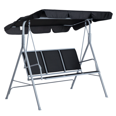 OUTSUNNY Balancelle de jardin 3 places avec pare-soleil