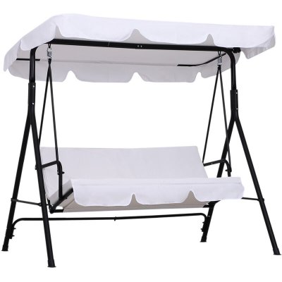 OUTSUNNY Balancelle de jardin 3 places blanche