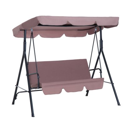 OUTSUNNY Balancelle de jardin 3 places marron