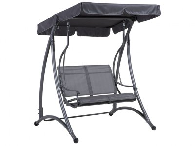 BELIANI Balancelle de jardin en acier et tissu gris tesero 77856