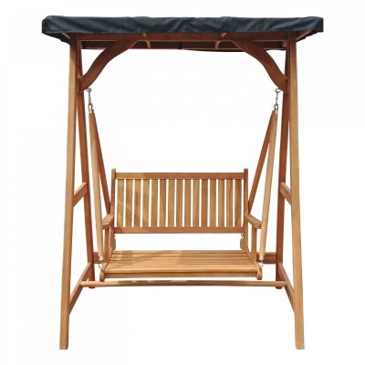 AXI Balancelle de jardin en bois de teak avec pare-soleil