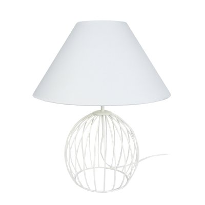 TOSEL Ball lampe a poser acier c&eacute;rus&eacute; 45x45x44 cm - blanc 62696