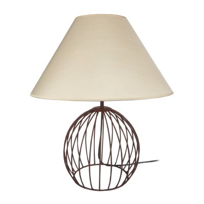 TOSEL Ball lampe a poser acier c&eacute;rus&eacute; 45x45x44 cm - marron et taupe 62699