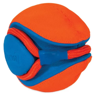 CHUCKIT! Balle Rope Fetch Chuckit taille L 14 cm de diam&egrave;tre - Jouet pour chien