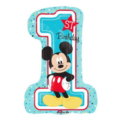 AMSCAN Ballon alu Mickey 1er Anniversaire 48 cm X 71 cm