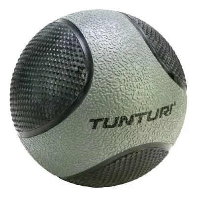 TUNTURI Ballon de fitness M&eacute;decine  - 5 kg - Caoutchouc gris/noir