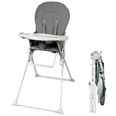 BAMBISOL  Chaise haute fixe avec tablette r&eacute;glable en profondeu grise