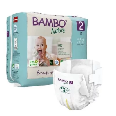 BAMBO  Nature Couche Taille 2 3-6kg 30 unit&eacute;s