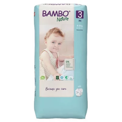 BAMBO NATURE  Couches Jetables - Midi - Taille 3 (52 couches)