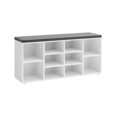 Banc &agrave; chaussures 40,9 x 11,8 x 18,9 pouces, blanc et gris ULHS10WT