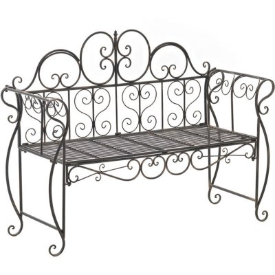 CLP Banc d'ext&eacute;rieur avec structure en fer et finition couleur bronze Minna 