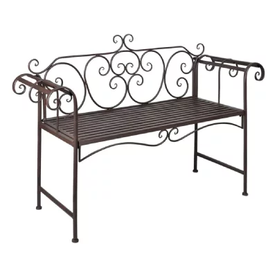 VIDAXL Banc de jardin 132 cm acier antique marron