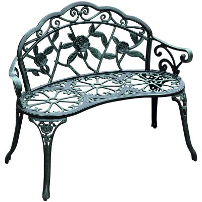 OUTSUNNY Banc de jardin 2 places style n&eacute;o-r&eacute;tro 100L x 54l x 78H cm
