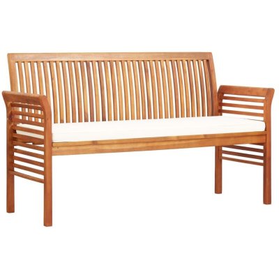 VIDAXL Banc de jardin 3 places avec coussin 150cm Bois d'acacia massif