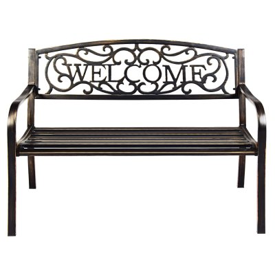 COSTWAY Banc De Jardin 3 Places Style Ancien 127 X 63,5 X 89 Cm