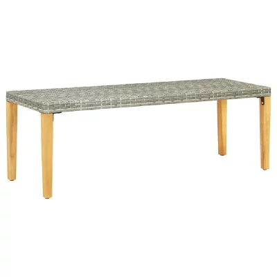 VIDAXL Banc de jardin 80 cm R&eacute;sine tress&eacute;e Gris  - Grey