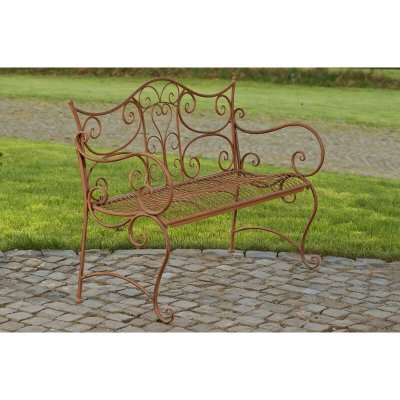 CLP Banc de jardin au style antique Tara en fer forg&eacute; , Marron antique