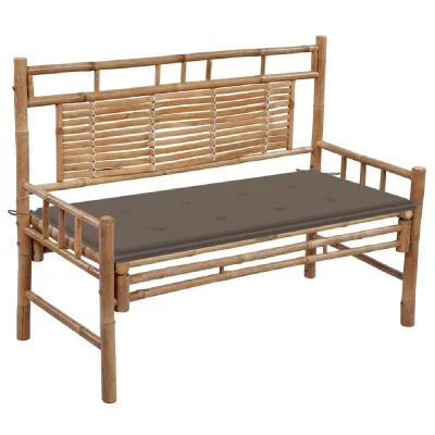 VIDAXL Banc de jardin avec coussin 120 cm Bambou