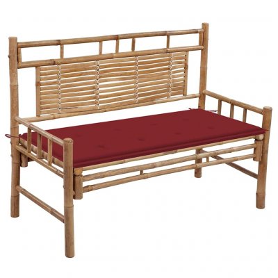 VIDAXL Banc De Jardin Avec Coussin 120 Cm Bambou 
