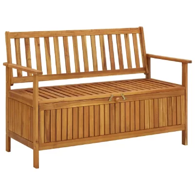 VIDAXL Banc de Jardin en Bois d'acacia Massif avec Espace de Rangement 120 cm