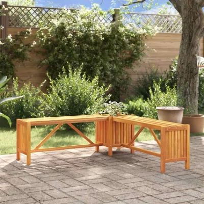 VIDAXL Banc de jardin et jardini&egrave;re 117x117x40 cm Bois solide d'acacia