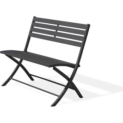 CITYGARDEN Banc de jardin pliant en aluminium gris anthracite