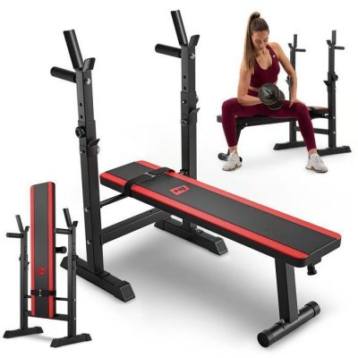HS HOP SPORT Banc de musculation HS-1080 Hop-Sport plat chandelles int&eacute;gr&eacute;es 