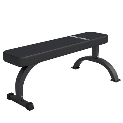 GORILLA SPORTS Banc de musculation plat avec logo , noir 