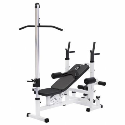 GORILLA SPORTS Banc de musculation universel (banc + option poulie) - coloris blanc 