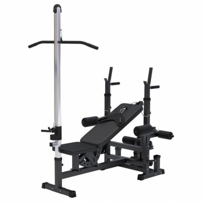 GORILLA SPORTS Banc de musculation universel (banc + option poulie) - coloris noir 
