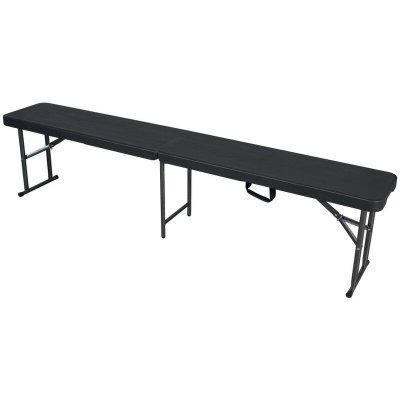 RONDY Banc pliant - Imitation bois - Noir - 183x30x43cm