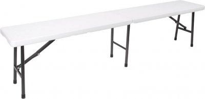  Banc pliant, r&eacute;sistant aux intemp&eacute;ries, avec poign&eacute;e, max. 400 kg, blanc - Perel
