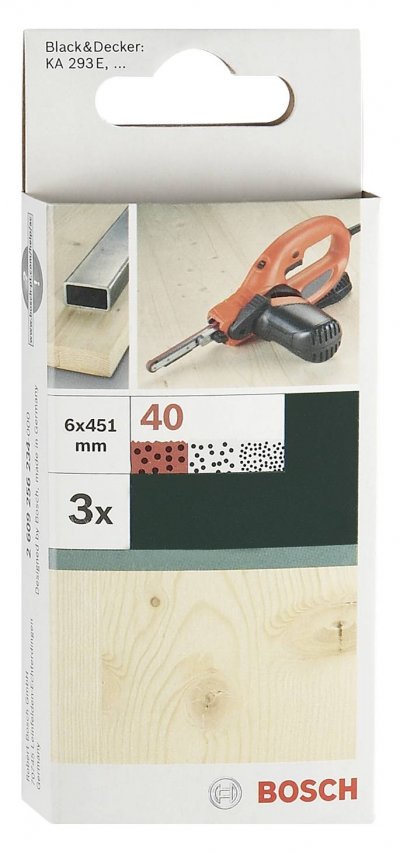 BOSCH ACCESSORIES Bande abrasive 6x451 mm G120, RW, non perfor&eacute;, fixation &eacute;trier - 3 pi&egrave;ces