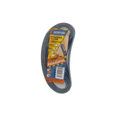 NORTON Bande pour lime &eacute;lectrique - grain assorti - 13x454 mm - lot de 12
