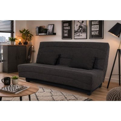 SIMMONS Banquette Clic-clac  Nova Tissu Noir Charbon 188 X 95 X 99 Cm