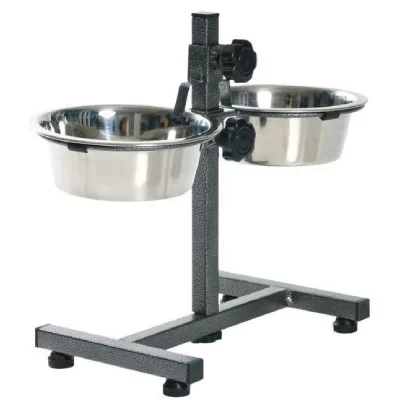 TRIXIE Bar pour chiens, en acier inoxydable/m&eacute;tal 2 &times; 0,75 L/&oslash; 17 cm