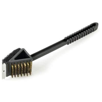 BARBECOOK  Brosse 3-en-1 longue, Plastique Noir 37 cm