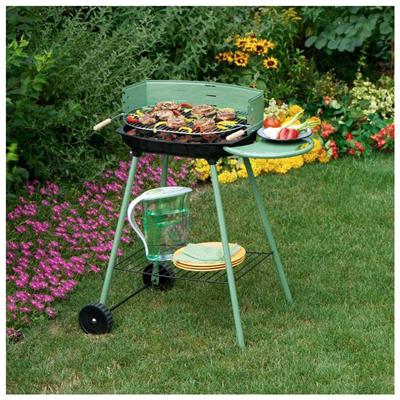 SOMAGIC Barbecue &agrave; charbon avec cuve en fonte et grille chrom&eacute;e