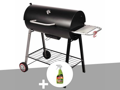 SOMAGIC Barbecue &agrave; charbon sur chariot Michigan -  + D&eacute;graissant pour barbecue