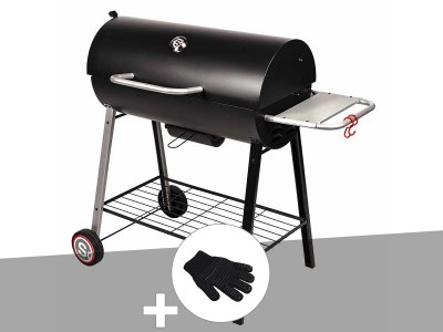 SOMAGIC Barbecue &agrave; charbon sur chariot Michigan -  + Gant de protection