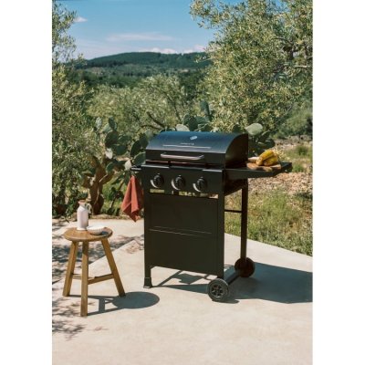 Barbecue &agrave; gaz 9kW BBQ GAS BURNER avec 3 br&ucirc;leurs et table rabattable.