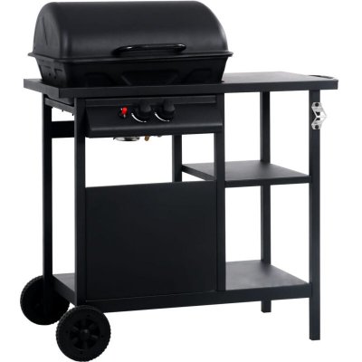VIDAXL Barbecue &agrave; Gaz avec Table Lat&eacute;rale &agrave; 3 Niveaux Noir