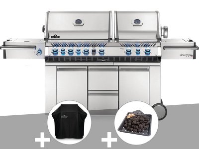 NAPOLEON Barbecue &agrave; gaz  Prestige Pro 825 + Housse de protection + Plateau charbon