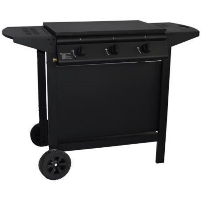 GRILL GARDEN Barbecue a gaz - - Noir - 3 br&ucirc;leurs - Avec capot de protection - Allumage Piezo &eacute;lectrique