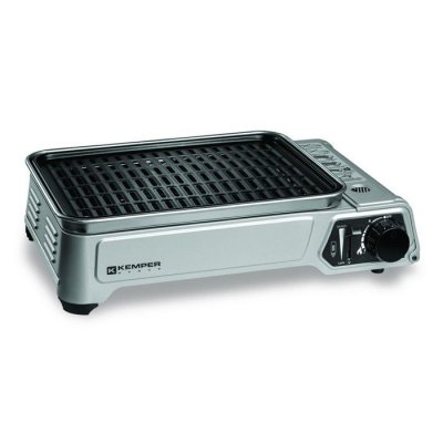 KEMPER Barbecue &agrave; gaz portable 1900W Plaque anti adhesive amovible Camping 